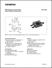 SFH3400 datasheet: Silicon NPN phototransistor SFH3400