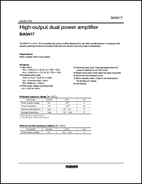 BA5417 datasheet: High-output dual power amplifier BA5417