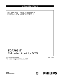 TDA7021T datasheet: FM radio circuit for MTS TDA7021T