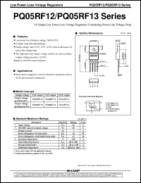 PQ05RF13 datasheet: Low power-loss voltage regulator PQ05RF13