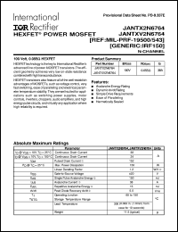 JANTX2N6764 datasheet: HEXFET power mosfet JANTX2N6764