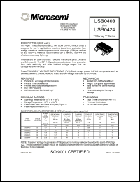 USB0403 datasheet: Transient Voltage Suppressor USB0403