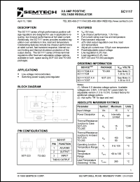 SC1117CM-2.85TR datasheet: 2.85V 0.8 AMP positive voltage regulator SC1117CM-2.85TR