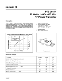 PTB20174 datasheet: 90 watts,1400-1600 MHz RF power transistor PTB20174
