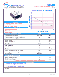 V610ME03 datasheet: 1900-2140 MHz VCO (Voltage Controlled Oscillator) V610ME03