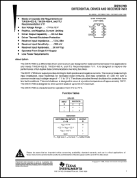 SN75179BPS datasheet:  DIFFERENTIAL DRIVER AND RECEIVER PAIR SN75179BPS