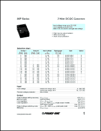 24IXP3-05-05-7 datasheet: 3 Watt, input voltage range:9-36V output voltage 5V (250mA) DC/DC converter 24IXP3-05-05-7