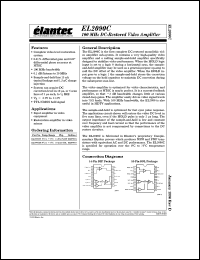 EL2090CN datasheet: 100MHz DC-restored video amplifier EL2090CN