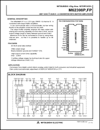 M62398P datasheet: 8-bit 8ch I2C bus D-A converter with buffer amplifiers M62398P