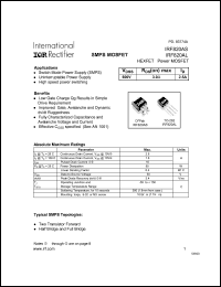 IRF820AS datasheet: HEXFET power MOSFET. VDS = 500V, RDS(on) = 3.0Ohm , ID = 2.5A IRF820AS