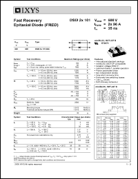 DSEI2X101-06A datasheet: 500V fast recovery epitaxial diode (FRED) DSEI2X101-06A