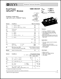 VMM300-03F datasheet: 300V dual power HiPerFET module VMM300-03F