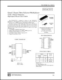 IN74ACT257N datasheet: Quad 2-input data selector/multiplexer with 3-state outputs high-speed silicon-gate CMOS IN74ACT257N