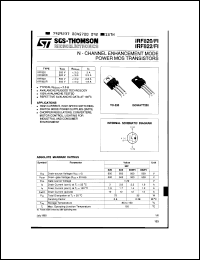 IRF820 datasheet: N-channel enhancement mode power MOS transistor, 500V, 3.0A IRF820