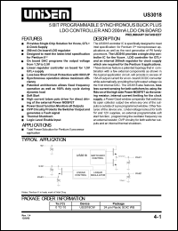 US3018CW datasheet: 1.3-3.5V 5-bit programmable synchronous buck plus LDO controller and 200mA LDO on board US3018CW