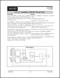 XE3314B datasheet: Low-cost, embeddable 33,600 bps modem module. XE3314B