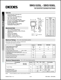 SBG1030L datasheet: 30V; 10mA schottky barrier rectifier SBG1030L