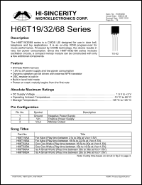 H66T19 datasheet: 1.5-3V NPN transistor H66T19