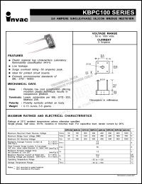 KBPC110 datasheet: 1000 V, 3 A single-phase silicon bridge rectifier KBPC110
