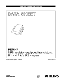 PEMH7 datasheet: 50 V, 100 mA, NPN resistor-equipped double transistor PEMH7
