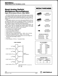 MC74HC4066DTEL datasheet: Quad Analog Switch/Multiplexer/Demultiplexer MC74HC4066DTEL