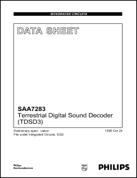 SAA7283ZP datasheet: 5.5 V, terrestrial digital sound decoder SAA7283ZP