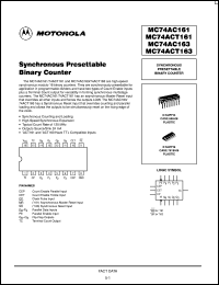 MC74ACT161ML1 datasheet: Synchronous Presettable Binary Counter MC74ACT161ML1