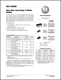 MC14503BFEL datasheet: Hex Non-Inverting 3-State Outputs Buffer MC14503BFEL