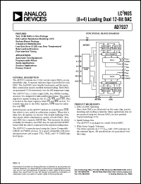 AD7937AR datasheet: 0.3-17V; LCMOS (8+4) loading dual 12-bit DAC. For automatic test equipment, programmable filters and audio applications AD7937AR