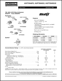 HUF75545S3S datasheet: 75A, 80V, 0.010 Ohm, N-Channel, UltraFET Power MOSFET HUF75545S3S