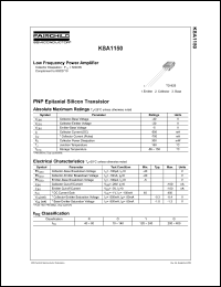 KSA1150 datasheet: PNP Epitaxial Silicon Transistor KSA1150