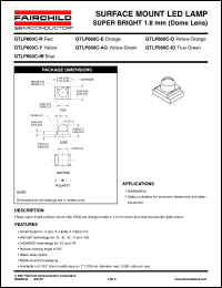 QTLP660C-R datasheet: SURFACE MOUNT LED LAMP SUPER BRIGHT 1.8 mm (Dome Lens) QTLP660C-R