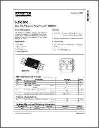 SI6953DQ datasheet: Dual 20V P-Channel PowerTrench MOSFET SI6953DQ