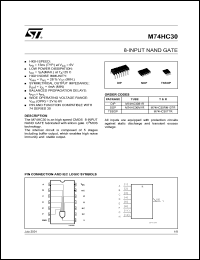 M74HC30RM13TR datasheet: 8 INPUT NAND GATE M74HC30RM13TR