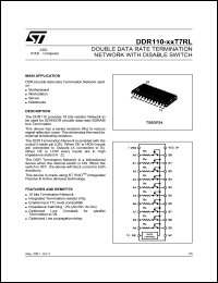 DDR110-27T7RL datasheet: DOUBLE DATA RATE TERMINATION NETWORK WITH DISABLE SWITCH DDR110-27T7RL