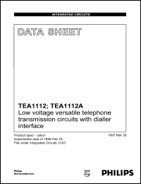 TEA1112A datasheet: Low voltage versatile telephone transmission circuit with dialler interface. TEA1112A