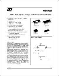 M27W801 datasheet: 8 MBIT (1MB X8) LOW VOLTAGE UV EPROM AND OTP EPROM M27W801