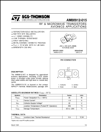 AM80912-015 datasheet: AVIONICS APPLICATIONS RF & MICROWAVE TRANSISTORS AM80912-015