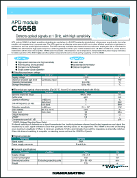 C5658 datasheet: Supply voltage: +13.5V; APD module which detects optical signals at 1GHz, with high sensitivity C5658