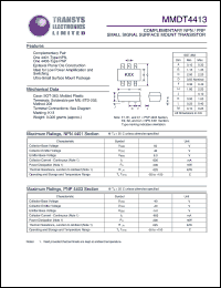 MMDT4413 datasheet: 60 V, PNP small signal surface mount transistor MMDT4413