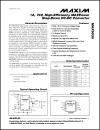 MAX5035BUSA datasheet: 1A, 76V, high-efficiency MAXPower step-down DC-DC converter, output 5V MAX5035BUSA