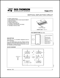 TDA1771 datasheet: VERTICAL DEFLECTION CIRCUIT TDA1771