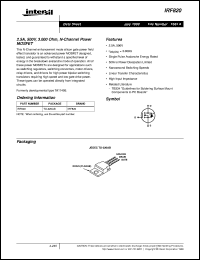 IRF820 datasheet: 2.5A, 500V, 3.000 Ohm, N-Channel Power MOSFET IRF820