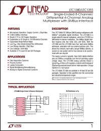 LTC1380 datasheet: Single-Ended 8-Channel/ Differential 4-Channel Analog Multiplexer with SMBus Interface LTC1380