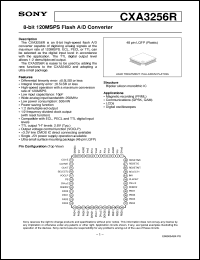 CXA3256R datasheet: 8-bit 120MSPS Flash A/D Converter CXA3256R