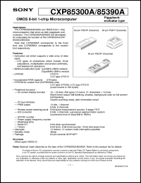 CXP85300A datasheet: CMOS 8-bit 1-chip Microcomputer (Piggyback/evaluator type) CXP85300A