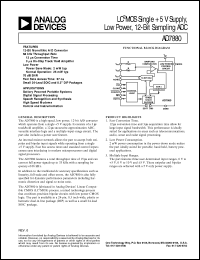 AD7880 datasheet: CMOS,  Single +5 V Supply, Low Power, 12-Bit Sampling ADC AD7880