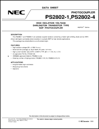 PS2802-1 datasheet: NEPOC double mold product 4-pin multiple PS2802-1