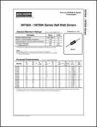 1N747A datasheet:  Half Watt Zeners 1N747A
