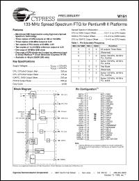 W161H datasheet: 133-MHz Spread Spectrum FTG for Pentium II Platforms W161H